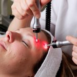 Patient receiving Omnilux therapy.
