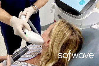 patient receiving sofwave skin tightening treatment