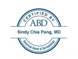 Houston Dermatologist Sindy Pang certified by American Board of Dermatology - Dr. Sindy Pang is a board-certified dermatologist in Houston, Texas at U.S. Dermatology Partners Houston Main, formerly Medical Center Dermatology.