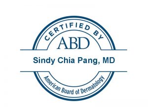 Houston Dermatologist Sindy Pang certified by American Board of Dermatology - Dr. Sindy Pang is a board-certified dermatologist in Houston, Texas at U.S. Dermatology Partners Houston Main, formerly Medical Center Dermatology.
