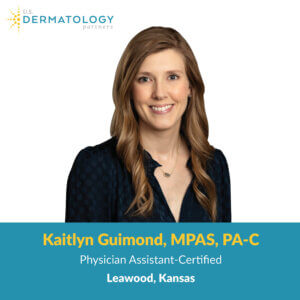 Kaitlyn Guimond, PA-C is a certified physician assistant providing dermatology skin care services to patients in Leawood, Kansas.
