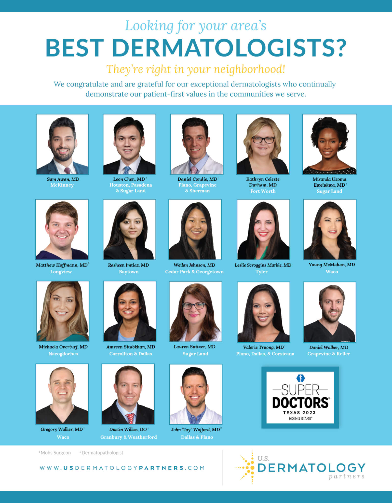 Texas Monthly Super Doctors 2023 Recognizes 18 U.S. Dermatology Partners Physicians as Rising Stars in Peer-Nominated Award