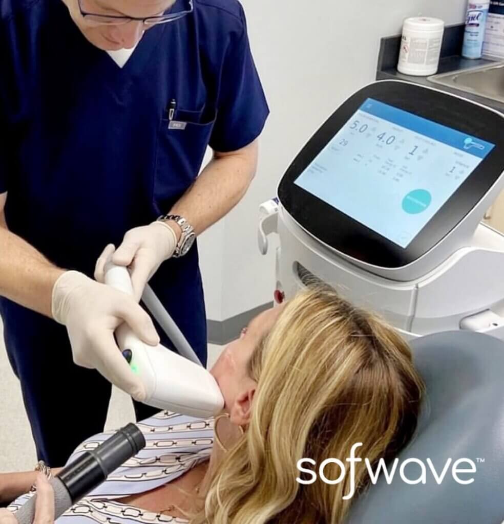 SofWave skin tightening uses ultrasound technology to stimulate collagen production, reducing wrinkles and enhancing skin texture.