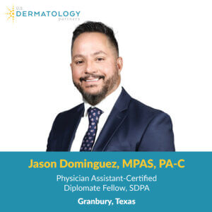Jason Dominguez is a certified physician assistant providing dermatology skin care services to patients in Granbury, Texas.