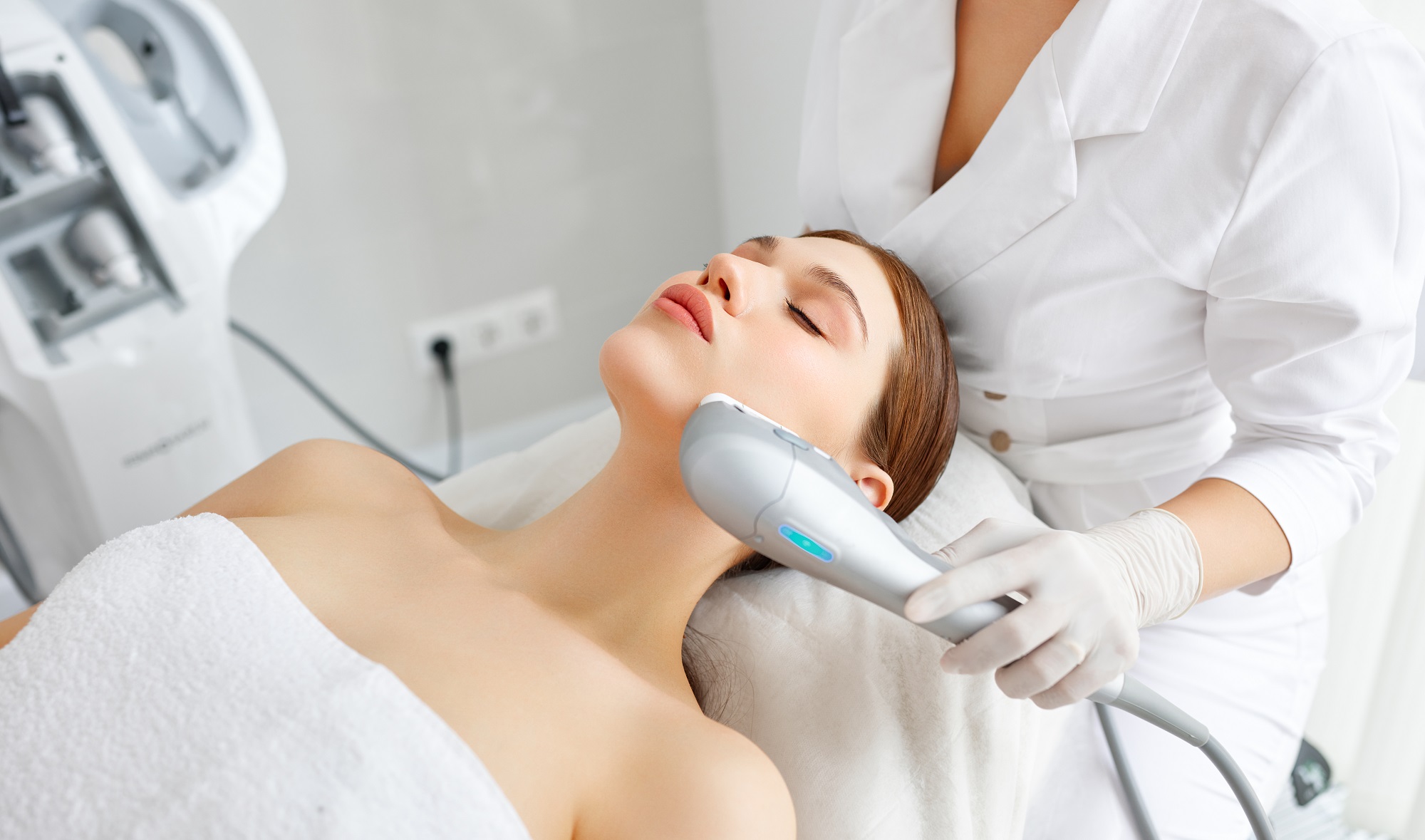 Ultherapy is a non-invasive treatment that lifts and tightens skin on the face, neck, and décolletage using ultrasound technology.
